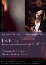 Sonates de Bach pour violon et clavecin. Amandine Beyer et Hadrien Jourdan