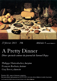 A Pretty Dinner, dîner-spectacle autour du journal de Samuel Pepys