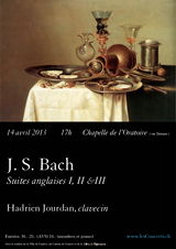Suites anglaises 1, 2 et 3, de Bach, par Hadrien Jourdan, clavecin