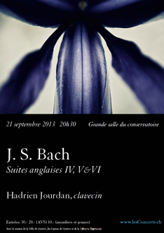 Suites anglaises 4, 5 et 6, de Bach, par Hadrien Jourdan, clavecin