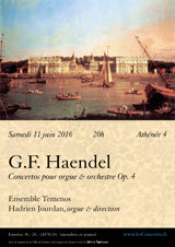 G.F. Haendel, concertos pour orgue et orchestre op.4G.F. Haendel, concertos pour orgue et orchestre op.4