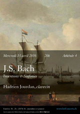 Inventions et Sinfonies de Bach, par Hadrien Jourdan, clavecin