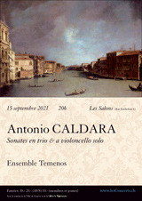 15 septembre 2021 : Caldara, musique de chambre, ensemble Temenos