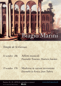 11 octobre 2023 : Biagio Marini, Affetti cantabili