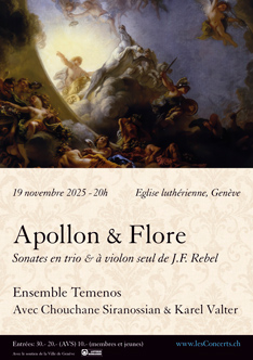 19 novembre 2025 : Apollon & Flore, Sonates en trio de J.F. Rebel