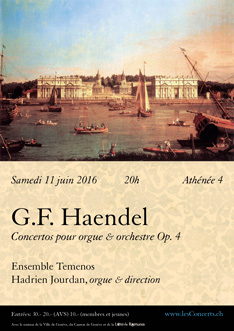 Affiche — Georg Friedrich Haendel : Concertos pour orgue & orchestre op. 4