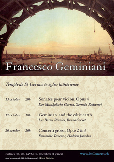 Affiche — Geminiani, Concerti grossi, Opus 2 & 3