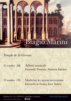 Affiche — Biagio Marini, Moderne & curiosi inventioni